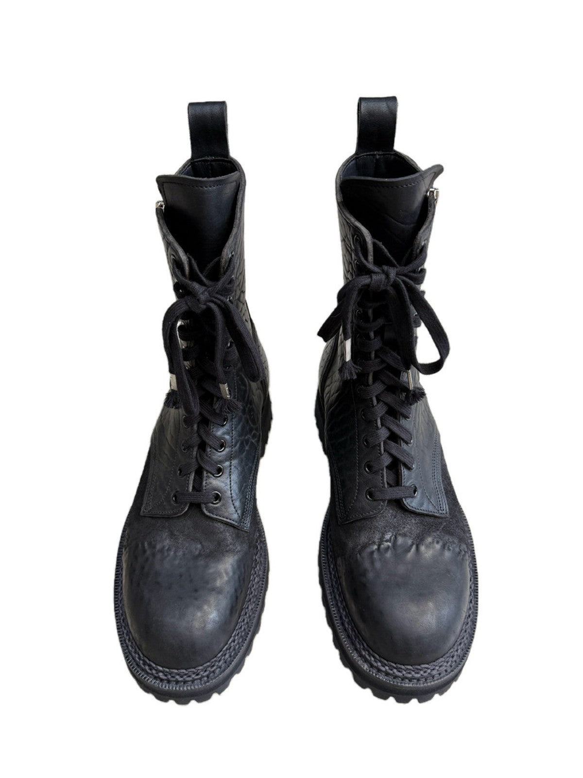 UNKNOWNWORLD Maryam Horse Leather Norwegian Welt Boots in Black