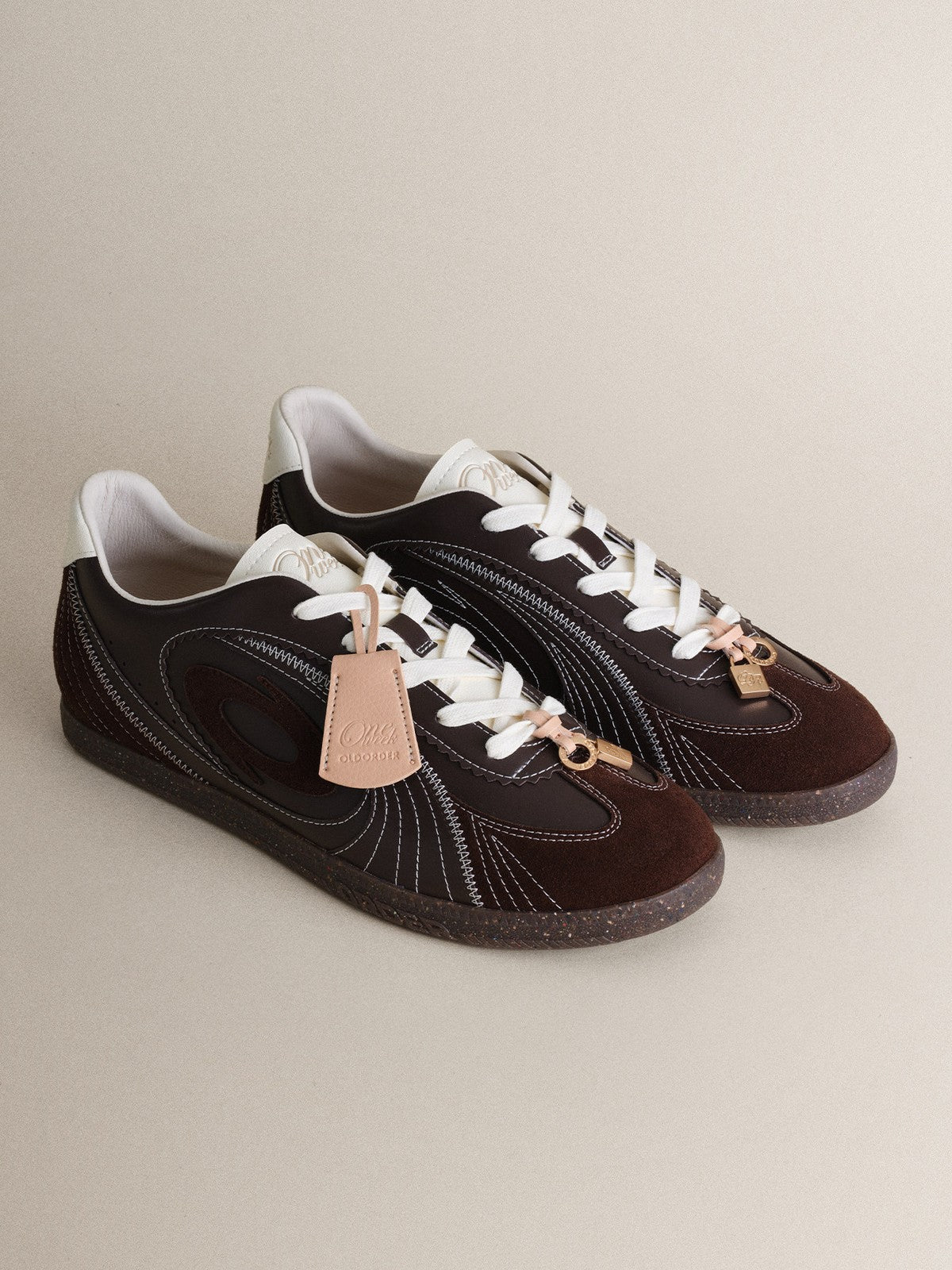 OLDORDER Dark Brown German Army Trainers in Brown