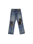SOD Distressed Patchwork Jeans in Blue