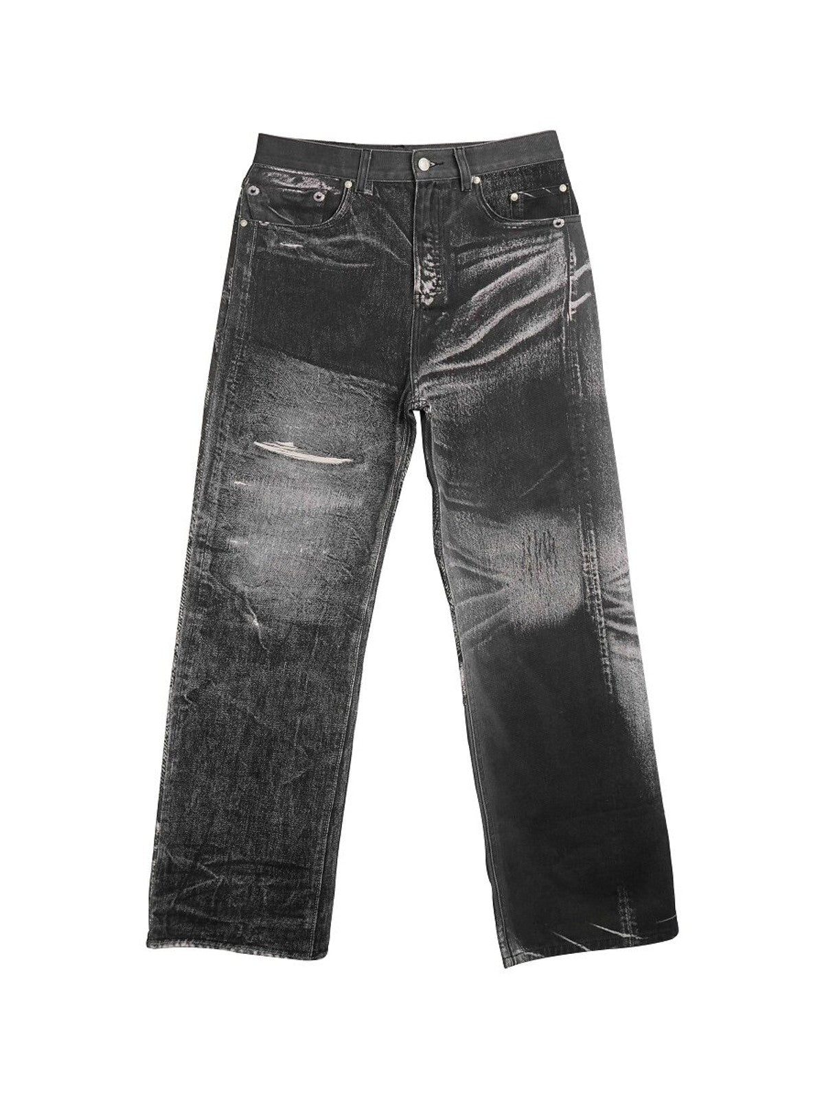 SOD Digital Print Wide Leg Jeans in Black