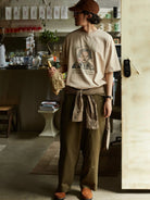 USAGE Vintage Wash Einstein Graphic T Shirt in Beige - On Male Model