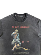 UNKNOWNWORLD Washed Distressed Graphic T Shirt in Black - Detail
