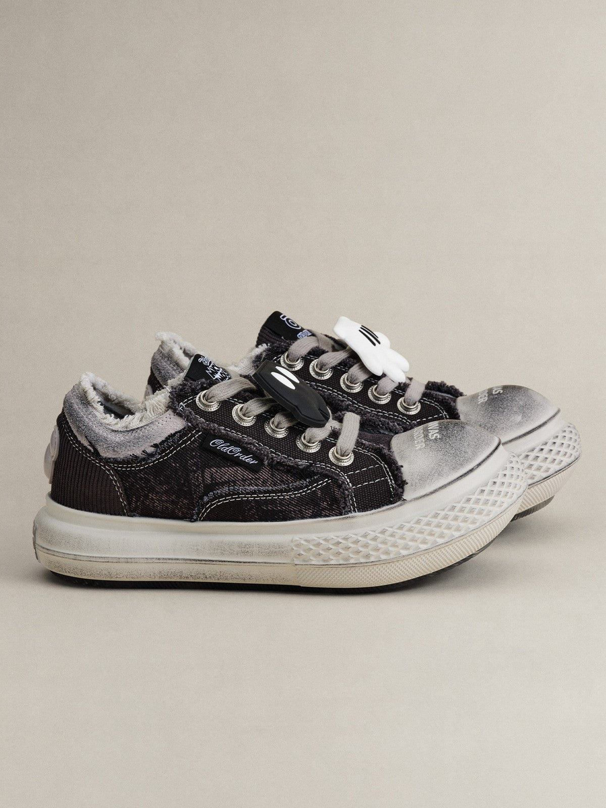OLDORDER Mickey Mouse Chunky Platform Sneakers in Black