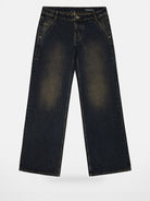 FaxCopyExpress Basic 2 Distressed Wide Leg Jeans in Black