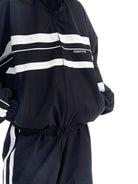 BLINDNOPLAN Color Blocked Zip Up Track Jacket in Black - On Model