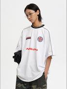 MASONPRINCE Reconstructed Applique T Shirt in White - On Female Model