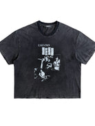 UNKNOWNWORLD Sun Faded Distressed Flag Print T Shirt in Black