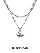 BLACKHEAD Double Layer Manta Ray Necklace in Silver - Detail