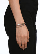BLACKHEAD Two Tone Star Pearl Bracelet in Gold - On Female Model