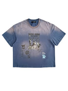 UNKNOWNWORLD Sun Faded Distressed Graphic T Shirt in Navy