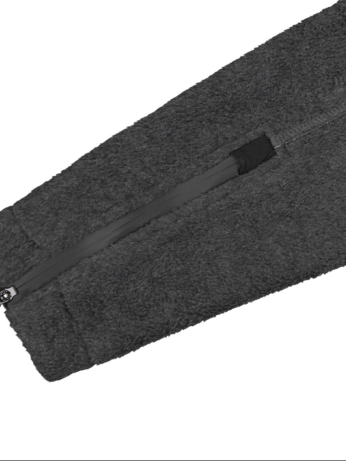 FaxCopyExpress Detachable Pad Cropped Fleece Jacket in Gray - Detail