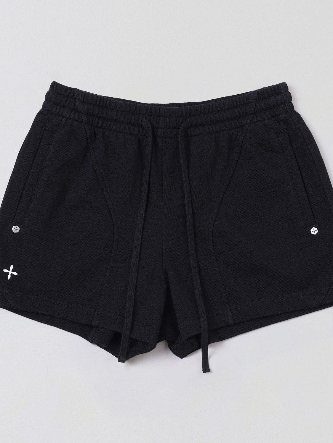 SMFK Cotton Wool Blend Drawstring Shorts in Black