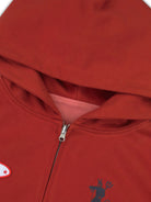 SOD Reversible Rhinestone Zip Hoodie in Red - Detail