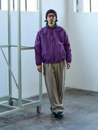 USAGE Reversible Nylon Fleece Track Jacket in Purple - On Male Model