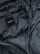 SOD Mid Length Hooded Down Puffer in Black - Detail