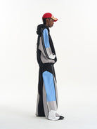 BLINDNOPLAN Color Blocked Hooded Track Jacket in Black - On Male Model