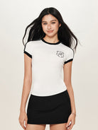 BEERBRO Minimalist Suit Mini Skirt in Black - On Female Model