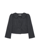 SHUSHUTONG Peter Pan Collar Wool Blend Jacket in Gray