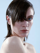 BLACKHEAD Snake Shape Ear Cuff in Silver - On Female Model