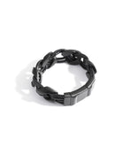 BLACKHEAD Braided Cowhide Steel Bracelet in Black