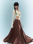BEERBRO Halter Bikini Shrug Set in White - On Female Model