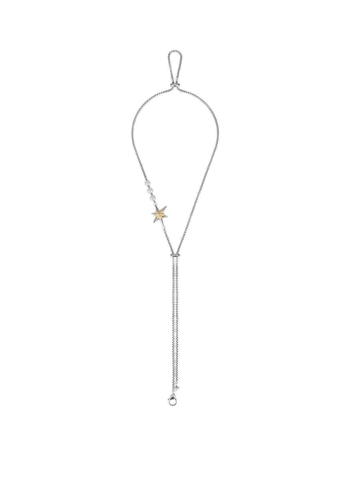 BLACKHEAD Star Pendant Pearl Layered Necklace in Gray