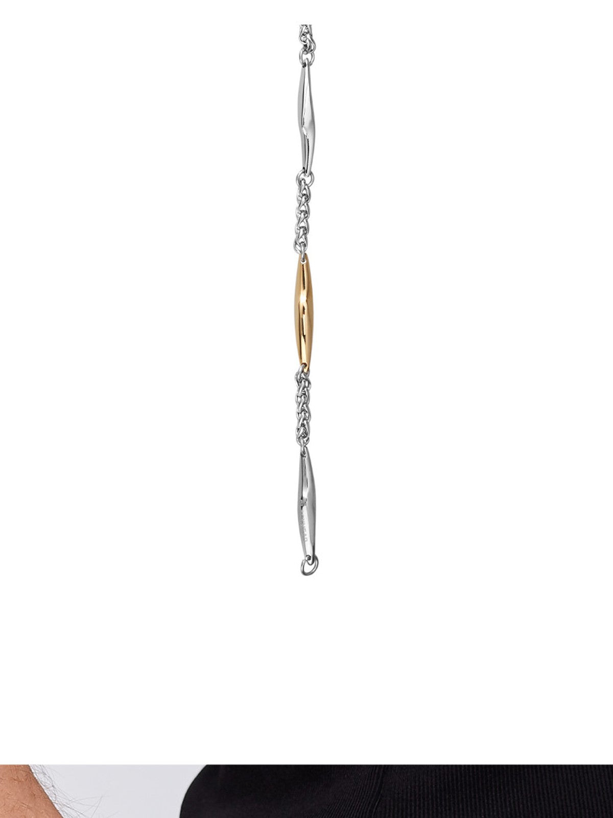 BLACKHEAD Two Tone Spliced Lightning Bracelet in Gold - On Male Model
