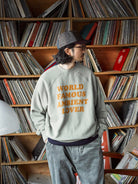 USAGE Heavyweight Raglan Graphic Sweatshirt in Mint - On Male Model