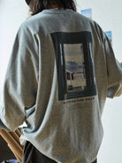 USAGE Air Spun Cotton Graphic T Shirt in Gray - On Model