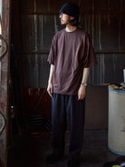 USAGE Merino Wool Blend T Shirt Set in Brown - On Male Model