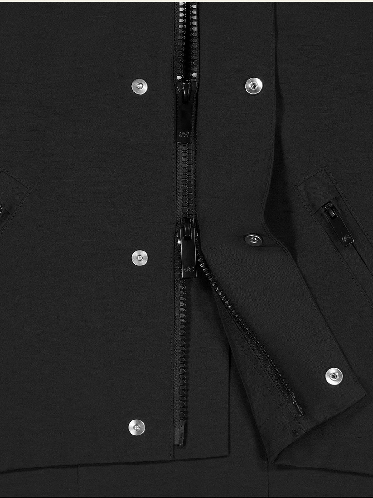 FaxCopyExpress Drawstring Hem Cropped Jacket in Black - Detail