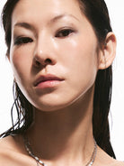 BLACKHEAD Double Layer Manta Ray Necklace in Silver - On Female Model