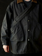 USAGE Heavyweight Canvas Hunting Jacket in Gray - On Male Model