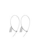 BLACKHEAD Steel Label Tag Wire Earrings in Gray