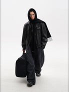 MASONPRINCE Double Layered Cotton Joggers in Black - On Male Model