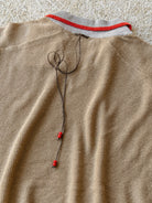 SOD Contrast Collar Linen Knit Sweater in Beige - Detail