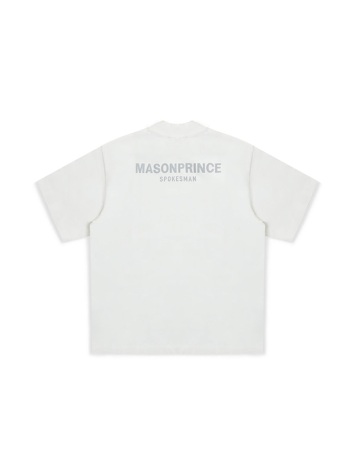 MASONPRINCE Reflective Logo Heavyweight Cotton T Shirt in White