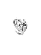 BLACKHEAD Spiked Heart Steel Ring in Gray
