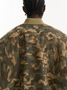 BLINDNOPLAN Heavyweight Cotton Camouflage Bomber in Beige - On Model