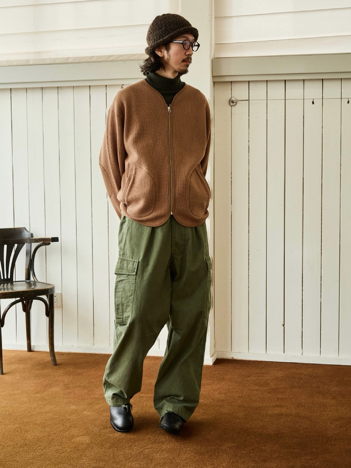 USAGE Heavyweight Ripstop M51 Cargo Pants in Olive - On Male Model