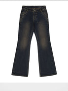 FaxCopyExpress Distressed Slim Flare Jeans in Black