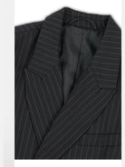 SOD Striped Double Breasted Wool Blend Blazer in Black - Detail