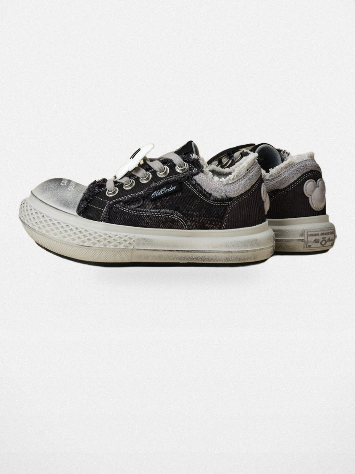 OLDORDER Mickey Mouse Chunky Platform Sneakers in Black