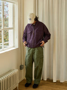 USAGE Heavyweight Canvas Cropped Workwear Jacket in Purple - On Male Model