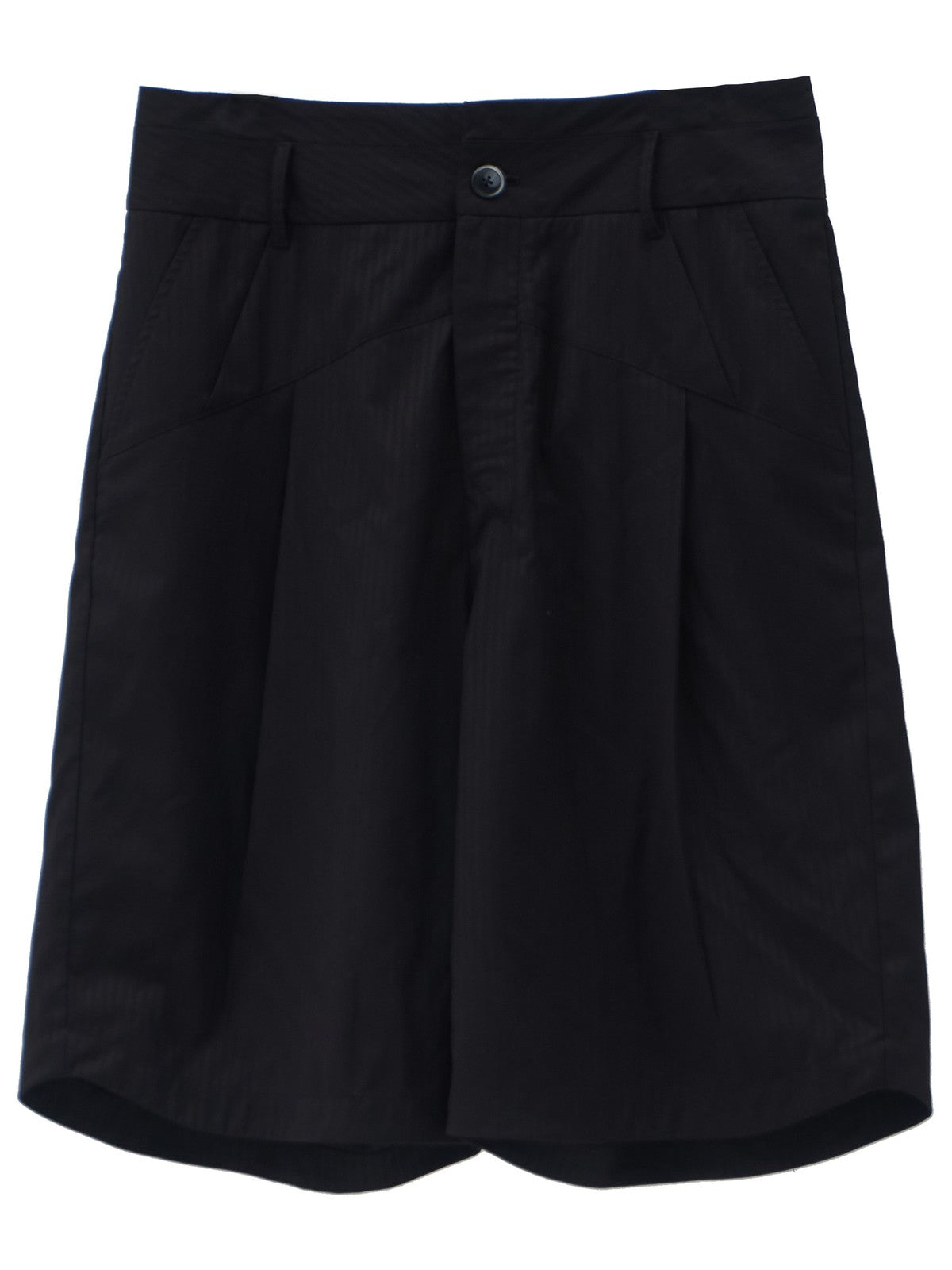 BLINDNOPLAN Asymmetric Striped Suit Shorts in Black