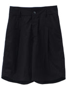 BLINDNOPLAN Asymmetric Striped Suit Shorts in Black