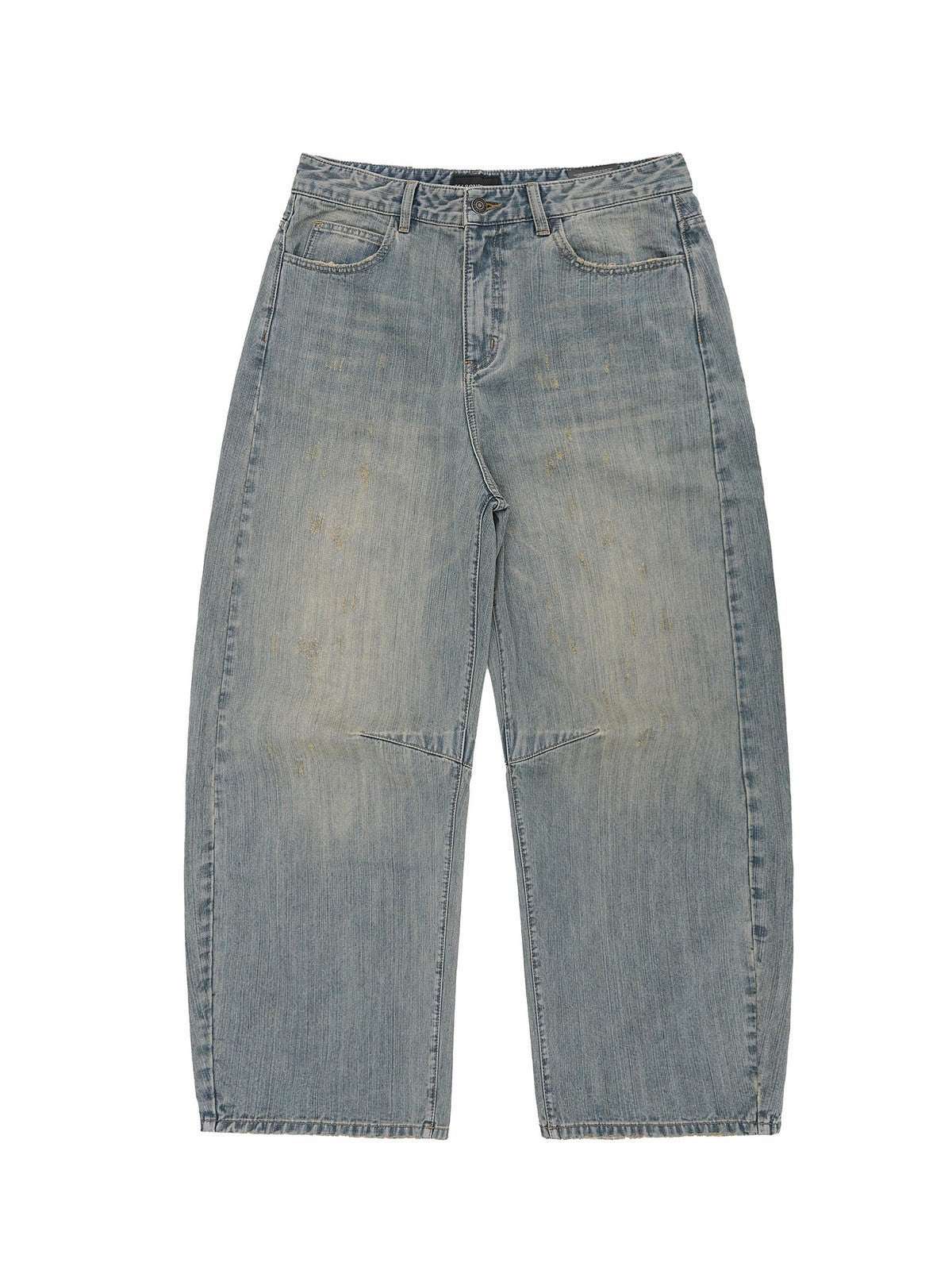 MASONPRINCE Distressed Slub Texture Vintage Jeans in Light Blue