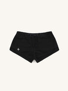 SMFK Low Rise Drawstring Cotton Shorts in Black