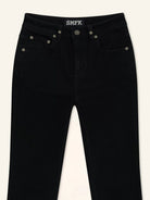 SMFK High Waisted Horseshoe Flare Jeans in Black - Detail