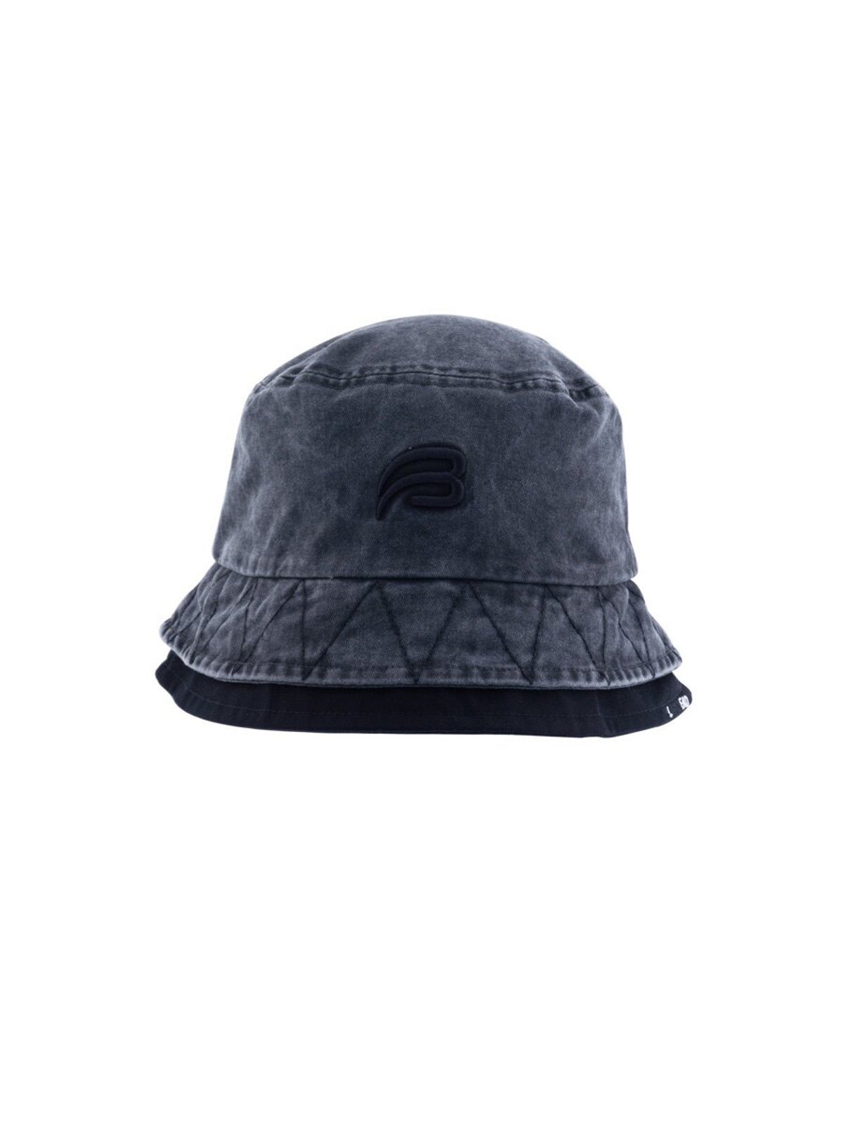 BLACKHEAD Washed Cotton Double Brim Bucket Hat in Gray